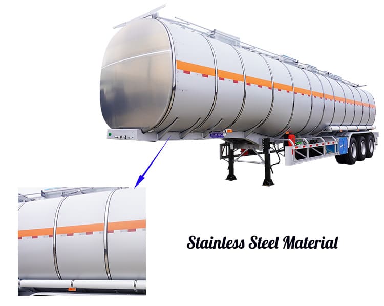 Stainless Steel Material Of Fuel Tanker Trailer For Sale In Zambia