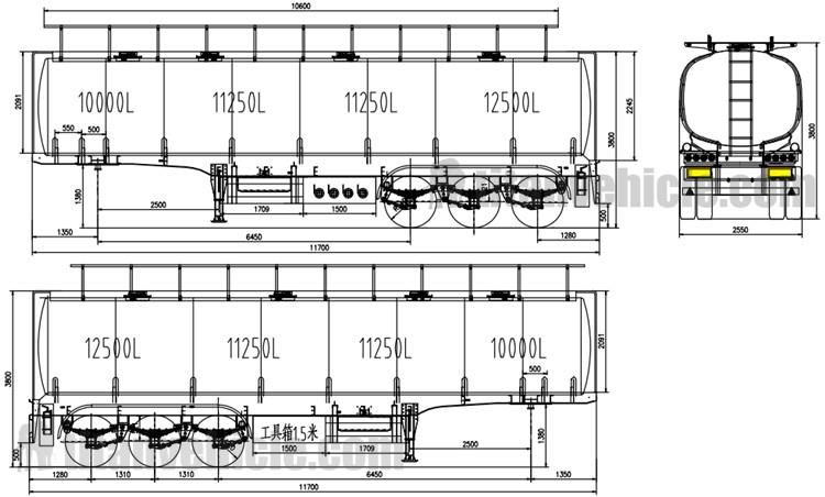 Tri Axle 45000 Liters Fuel Tanker Trailer for Sale In Kenya Nairobi