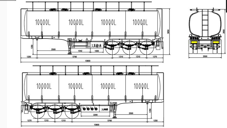 3 axles 40000 liters aluminum tankers trailer 