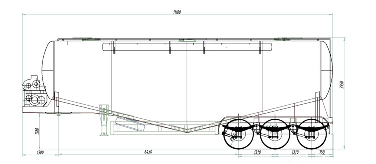 Tri Axle Dry Bulk Cement Trailer for Sale in Guinea Kamsar