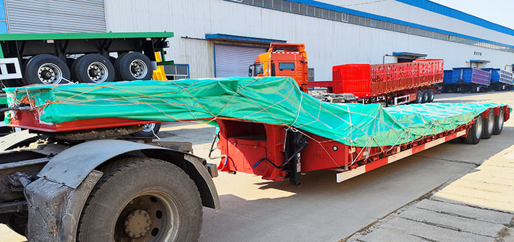 80T 3 Axle Semi Lowbed Truck Trailer for Sale in Zambia Chingola
