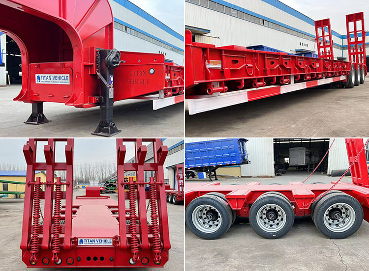 80T 3 Axle Semi Lowbed Truck Trailer for Sale in Zambia Chingola