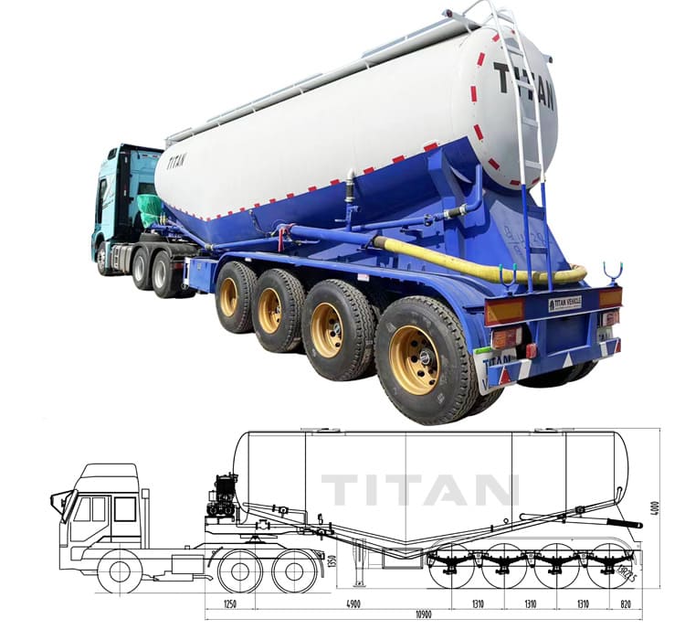 42 CBM 4 Axle Bulk Cement Tanker Trailer for Sale in Zambia