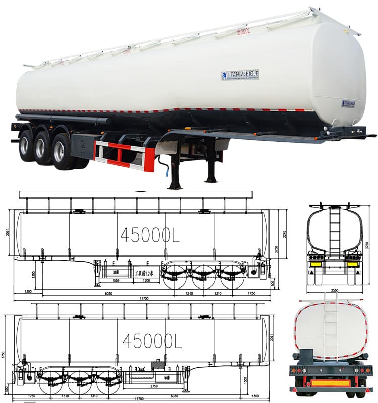 3 Axle 45000L Petrol Tanker Trailer | Petroleum Trailers for Sale in Zambia