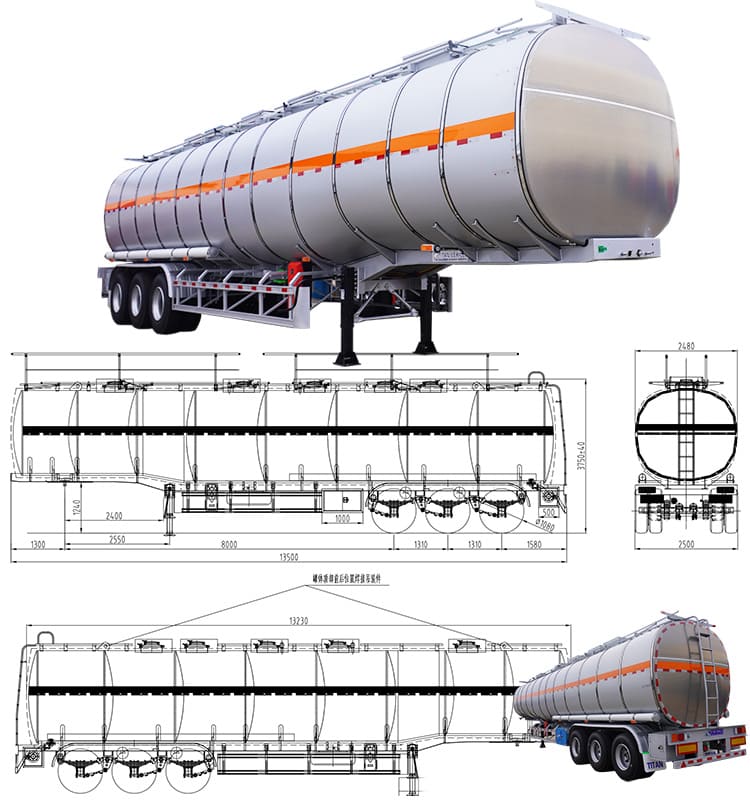 55000L Stailnless Steel Tanker for Sale | Stainless Steel Tanker Trailer for Sale in Zambia