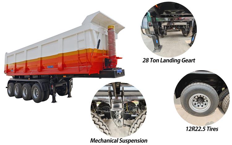 45CBM Hydraulic Dump Trailers for Sale Near Me In Zambia