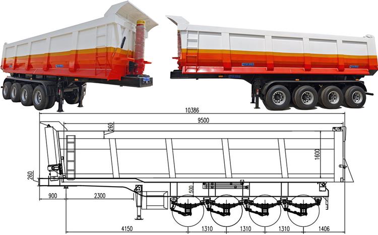 45CBM Hydraulic Dump Trailers for Sale Near Me In Zambia