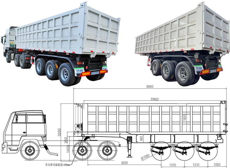 60 Ton Dumper Truck Trailer Price for Sale in Zambia