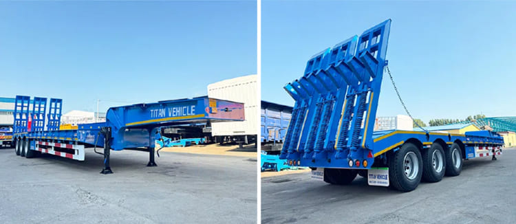 Tri Axle 80 Ton Low Bed Semi Trailer for Sale in Zambia, Luanshya