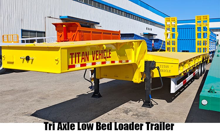 Tri Axle Low Bed Loader Transport Truck Trailer for Sale in Zambia