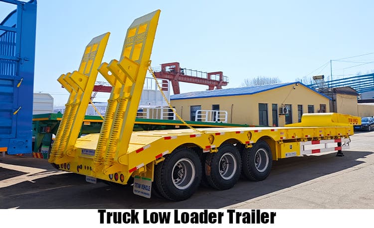 Tri Axle Low Bed Loader Transport Truck Trailer for Sale in Zambia
