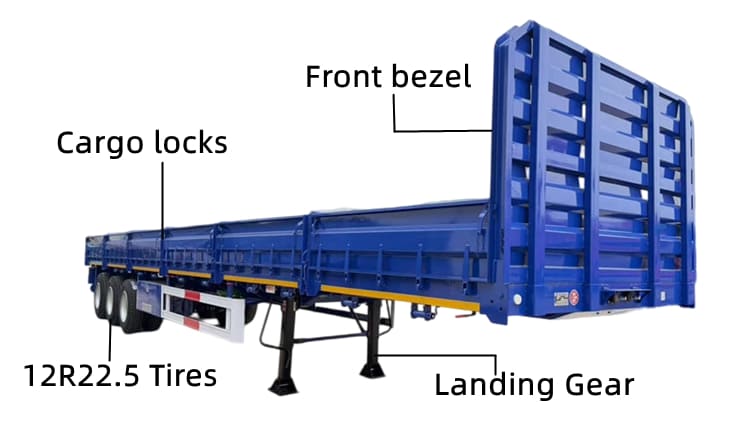 3 Axle Side Wall Semi Trailer for Sale in Zambia
