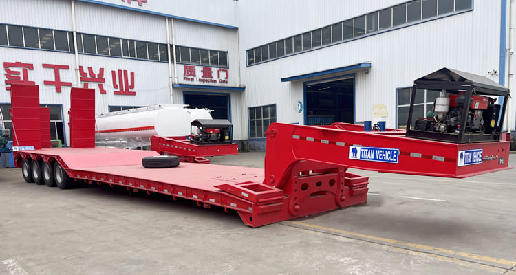 Detachable Gooseneck 4 Axle Lowboy Trailer for Sale in Zambia