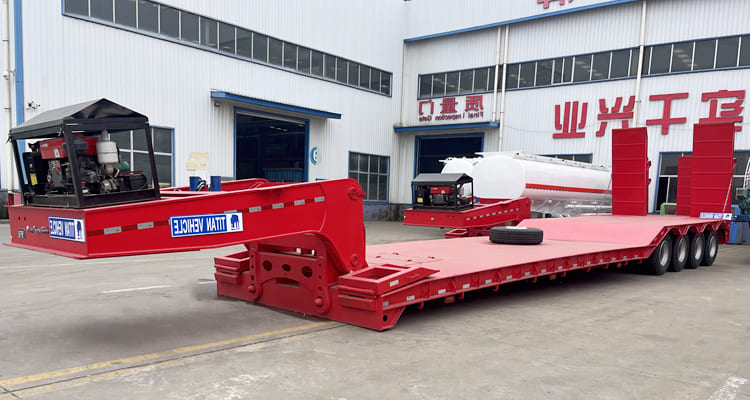 Detachable Gooseneck 4 Axle Lowboy Trailer for Sale in Zambia
