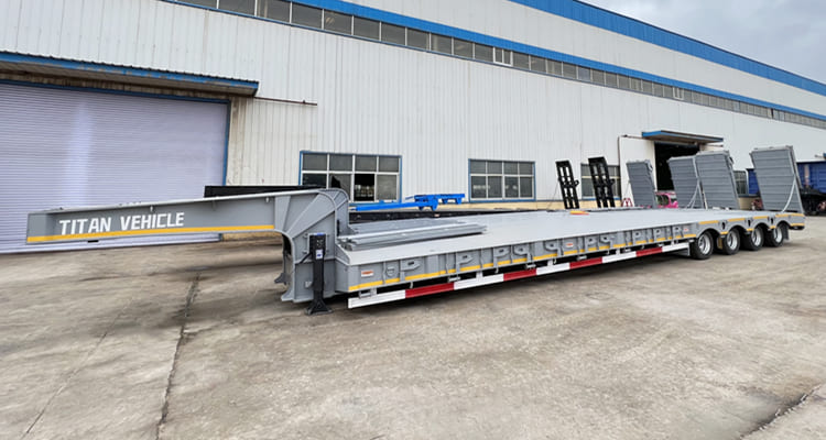 4 Line 8 Axle Low Bed Semi Trailer for Sale in Zambia-150 Ton Trailer