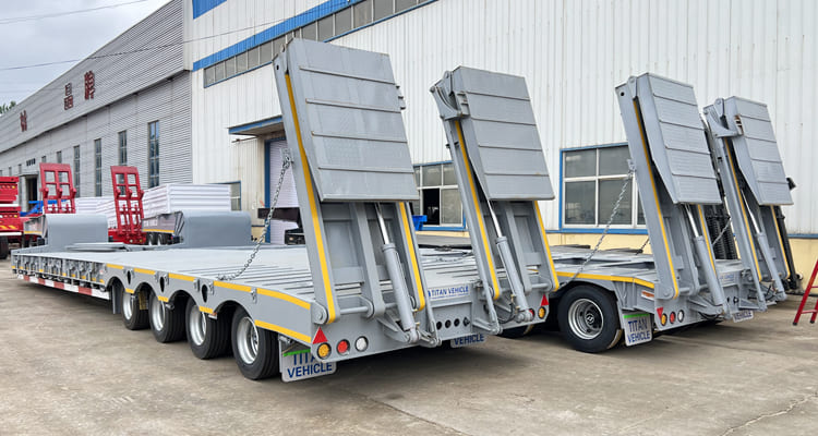 4 Line 8 Axle Low Bed Semi Trailer for Sale in Zambia-150 Ton Trailer