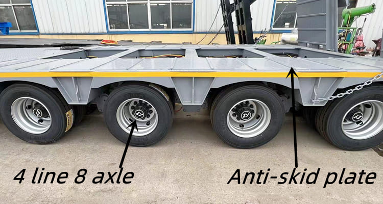 4 Line 8 Axle Low Bed Semi Trailer for Sale in Zambia-150 Ton Trailer