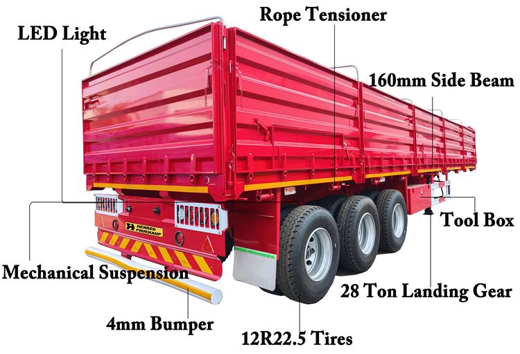Henred Fruehauf Trailer For Sale In Zambia - Side Wall Trailer