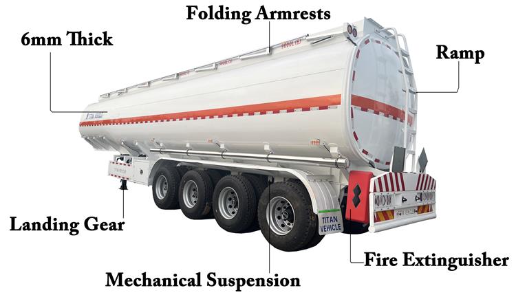 4 Axle 54000 Liters Oil Tanker Trailer 6 Compartment for Sale In Zambia