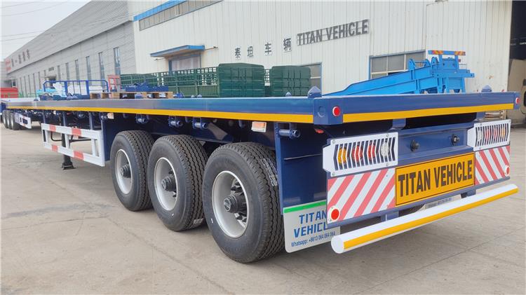 3 Axle Flatbed Trailer with Single Tires for Sale In Zambia