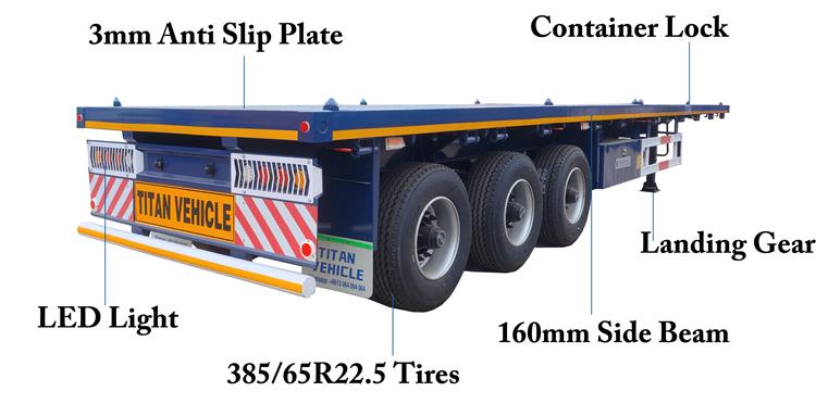3 Axle Flatbed Trailer with Single Tires for Sale In Zambia