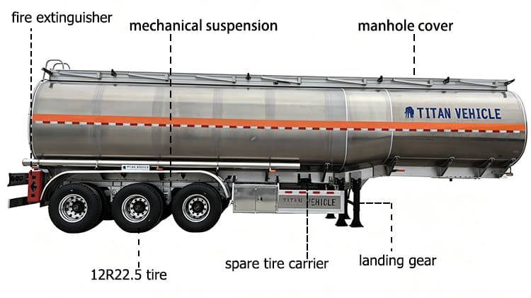 TITAN 3 Axle Diesel Aluminum Tanker Trailer for Sale in Zambia