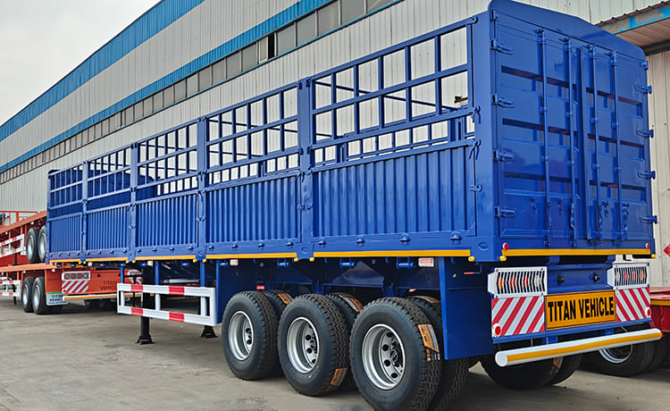 TITAN 3 Axle 60 Ton Fence Semi Cargo Trailer for Sale in Zambia