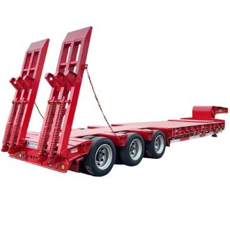 80T 3 Axle Semi Lowbed Truck Trailer