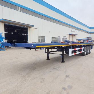 3 Axle Flatbed Trailer with Single Tires
